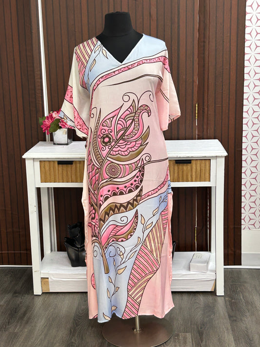 Printed kaftan dress : nighty - Kurti Connection USA