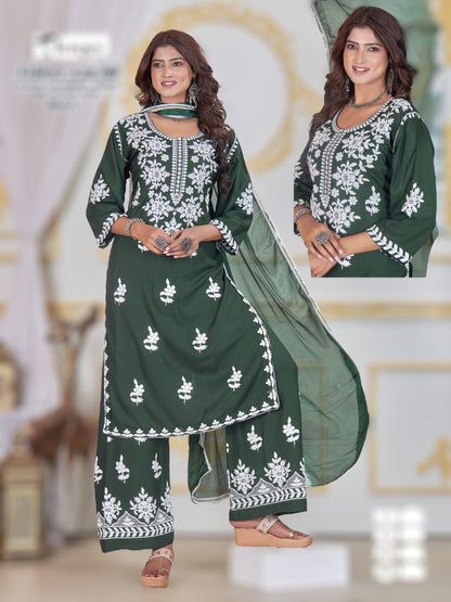 Gulab : Chikankari Kurti set - Kurti Connection USA