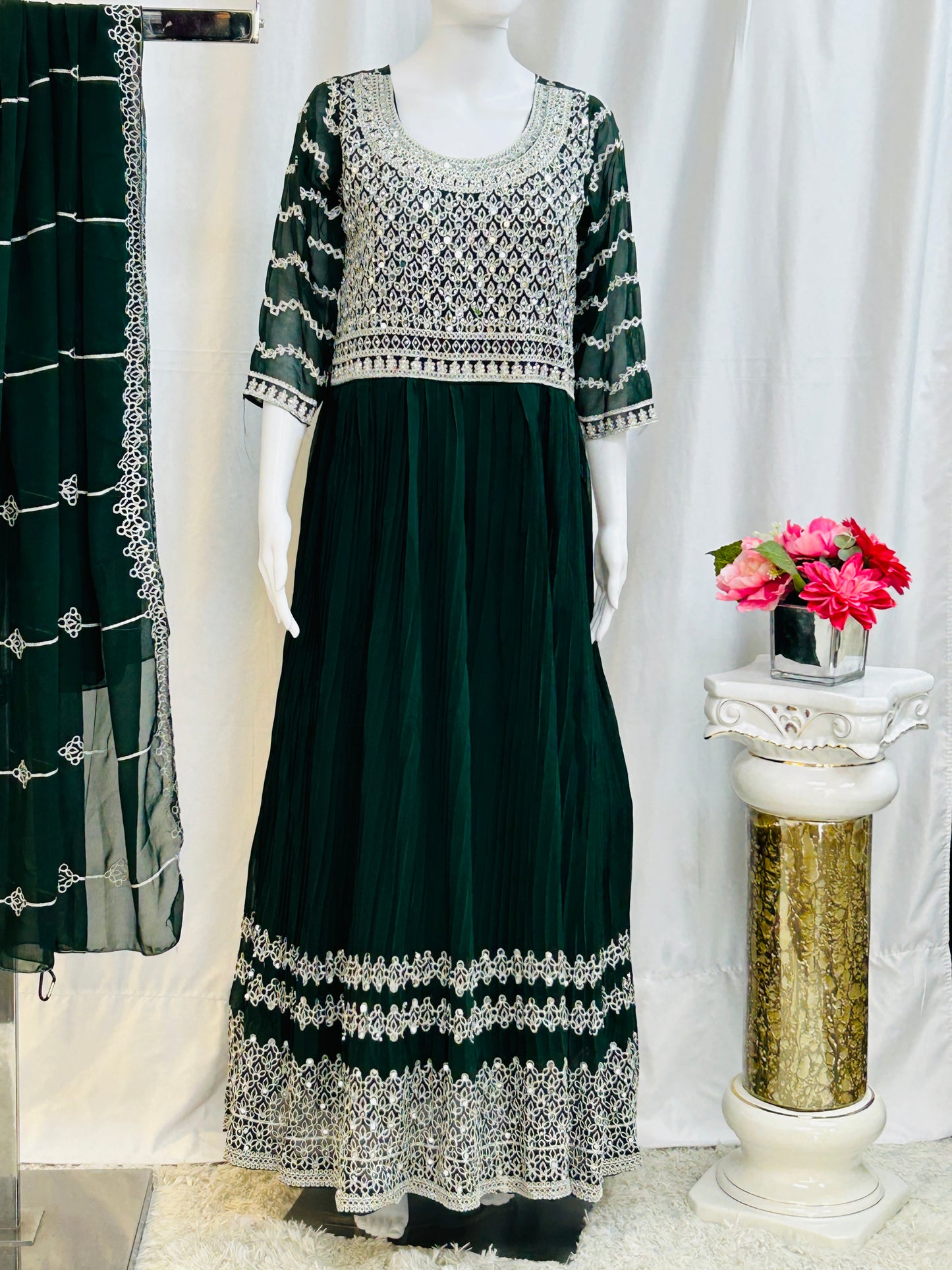 Georgette long kurti - Kurti Connection USA