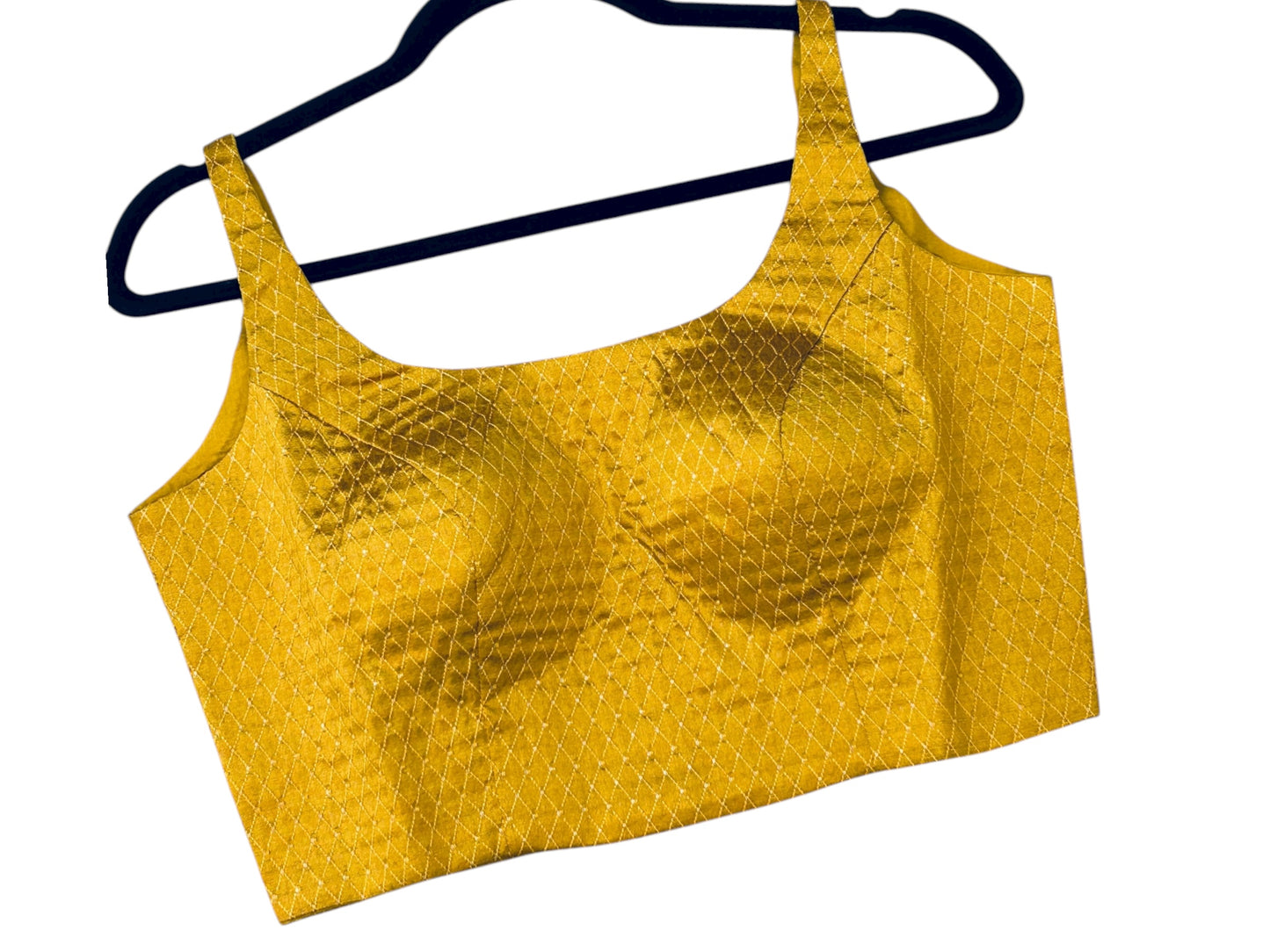 Mustard yellow sleeveless blouse by Kurti Connection USA