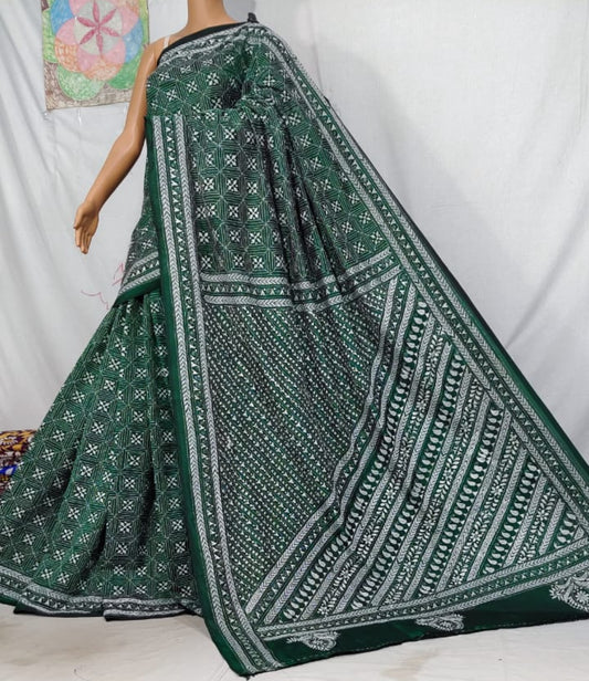 Kantha silk saree : hand embroidered - Kurti Connection USA