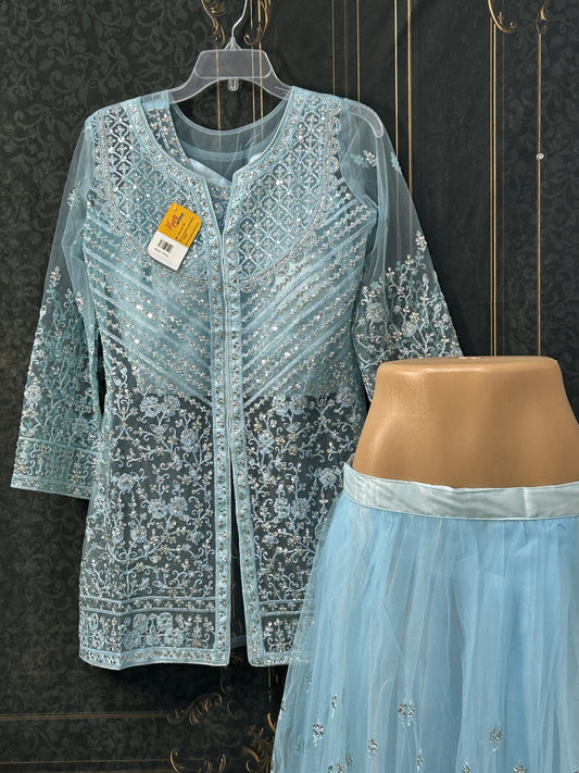 Lehenga set with long blouse - Kurti Connection USA