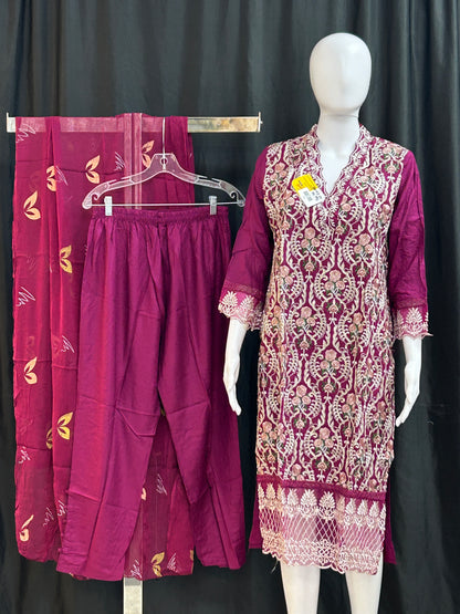 Embroidered party wear suit by Kurti Connection USA