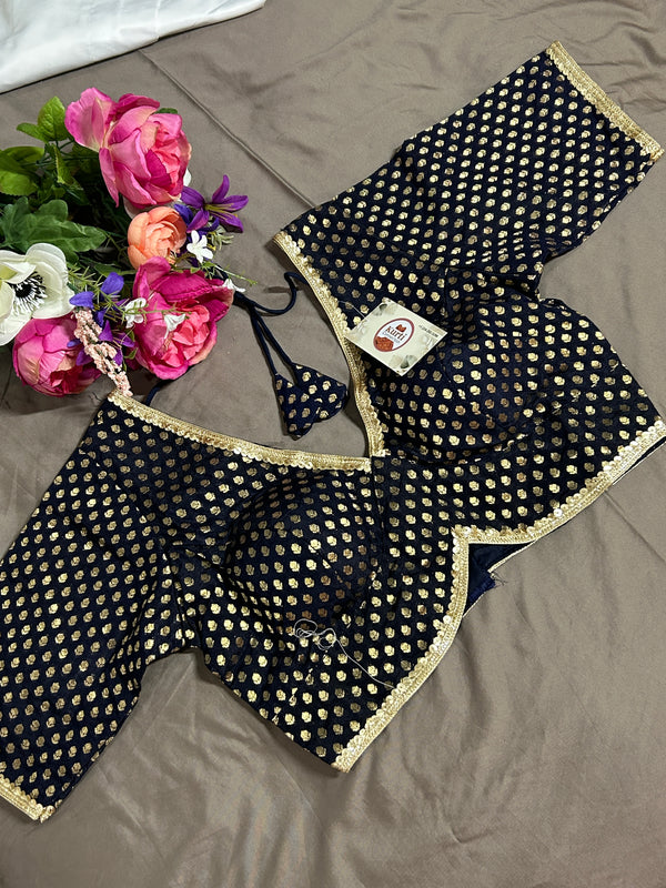 Dark blue silk blouse