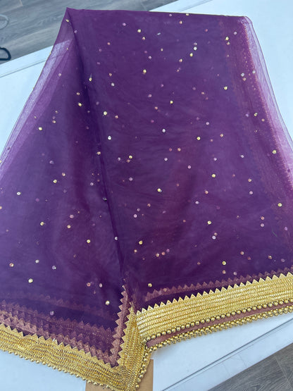 Wine Net duppata gold border