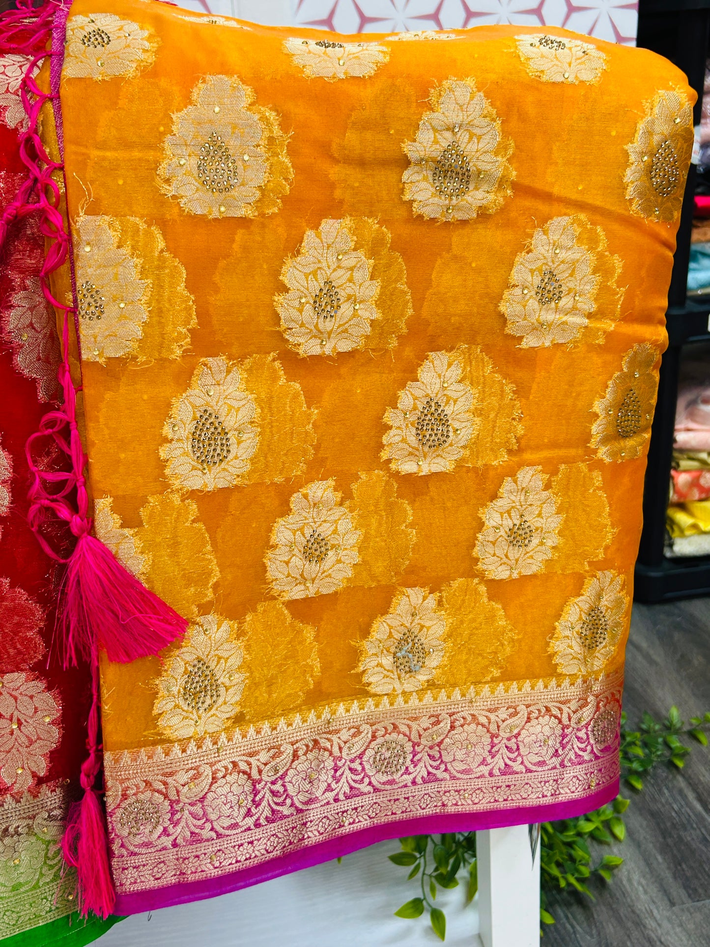 Tissue organza sarees - Kurti Connection USA