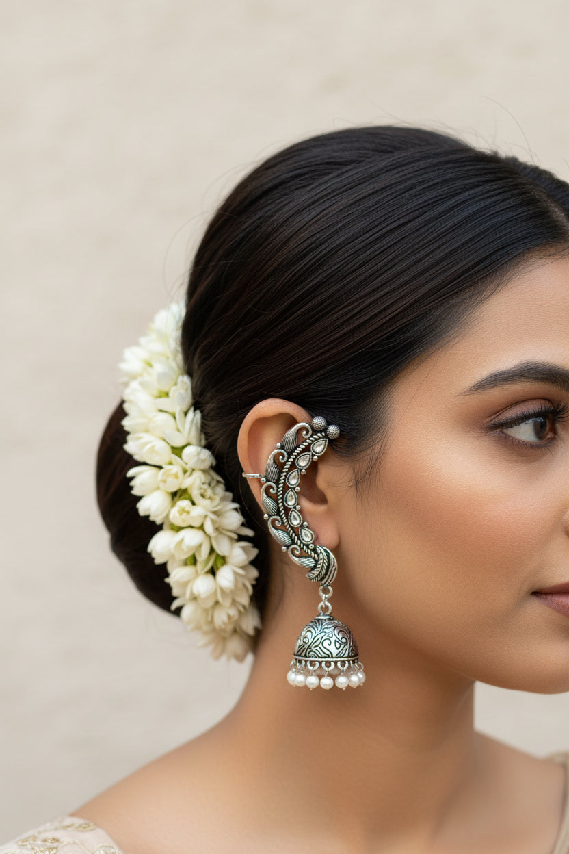 Oxidized jhumki earrings by Kurti Connection USA