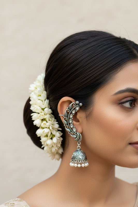Oxidized jhumki earrings by Kurti Connection USA