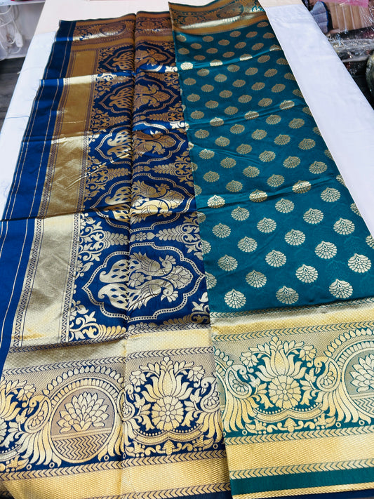 Silk cotton saree / with blouse piece - Kurti Connection USA