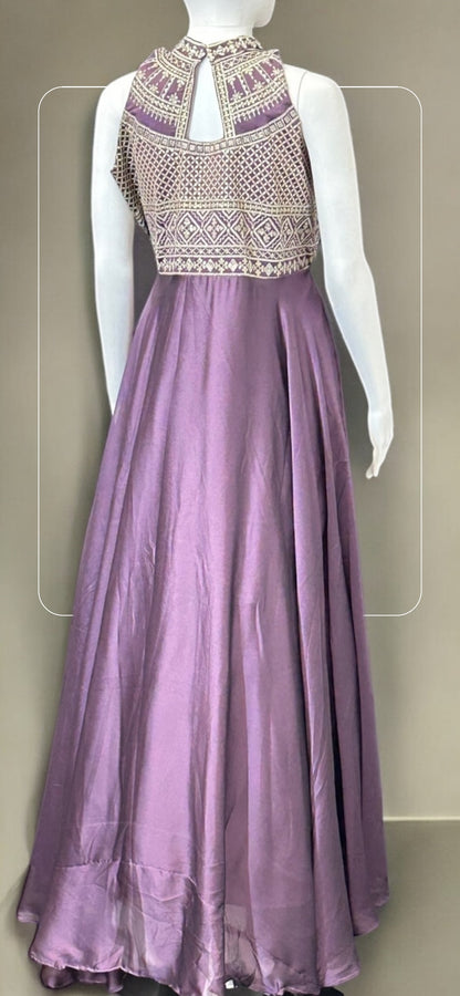 Chiffon silk Indo western gown/ long dress - Kurti Connection USA