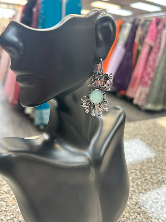 Oxidized elephant ear rings