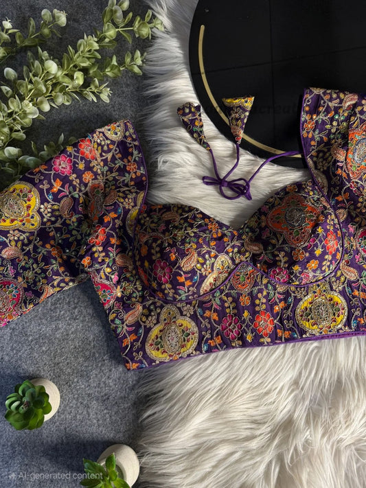 Silk blouses with jardoji work by Kurti Connection USA