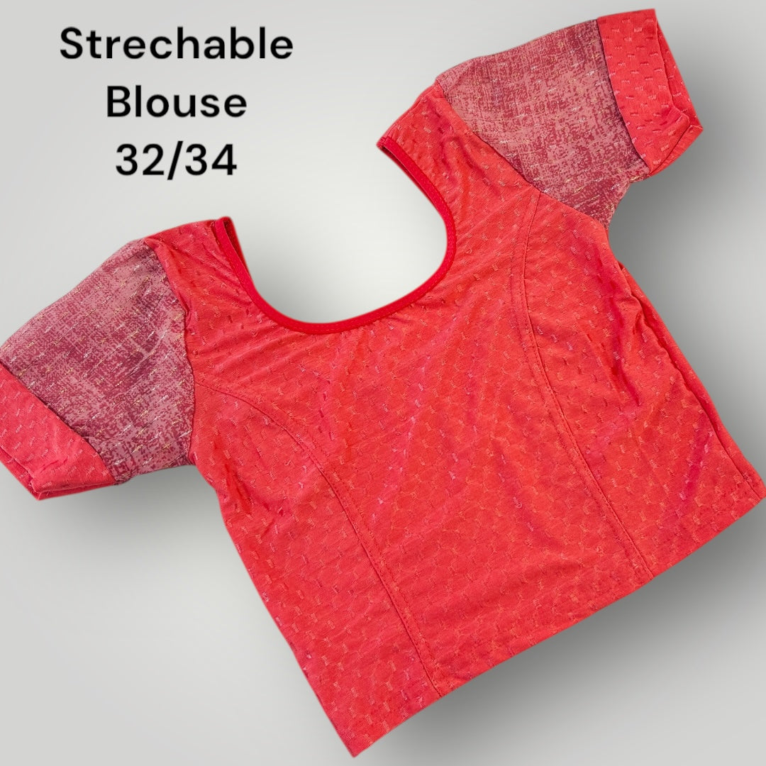 Pink Strechable blouse - Kurti Connection USA