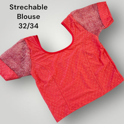 Pink Strechable blouse - Kurti Connection USA