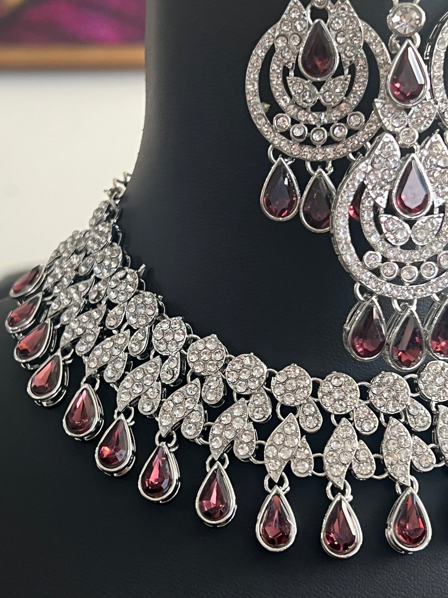 Wine wonder : necklace set by Kurti Connection USA
