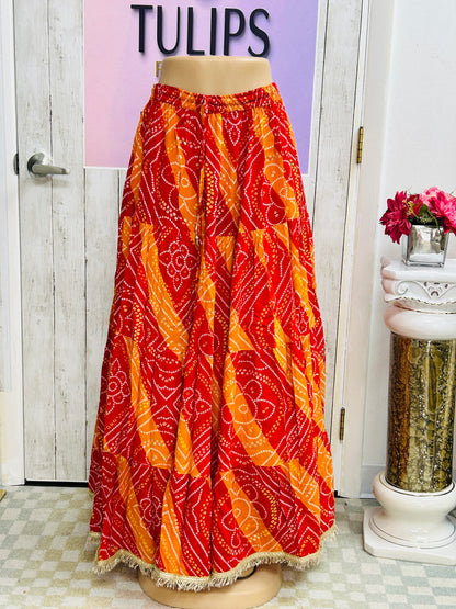 Jaipur Bandhani skirt / cotton lehenga