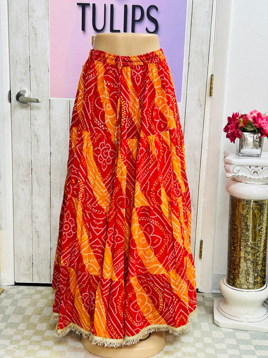 Jaipur Bandhani skirt / cotton lehenga