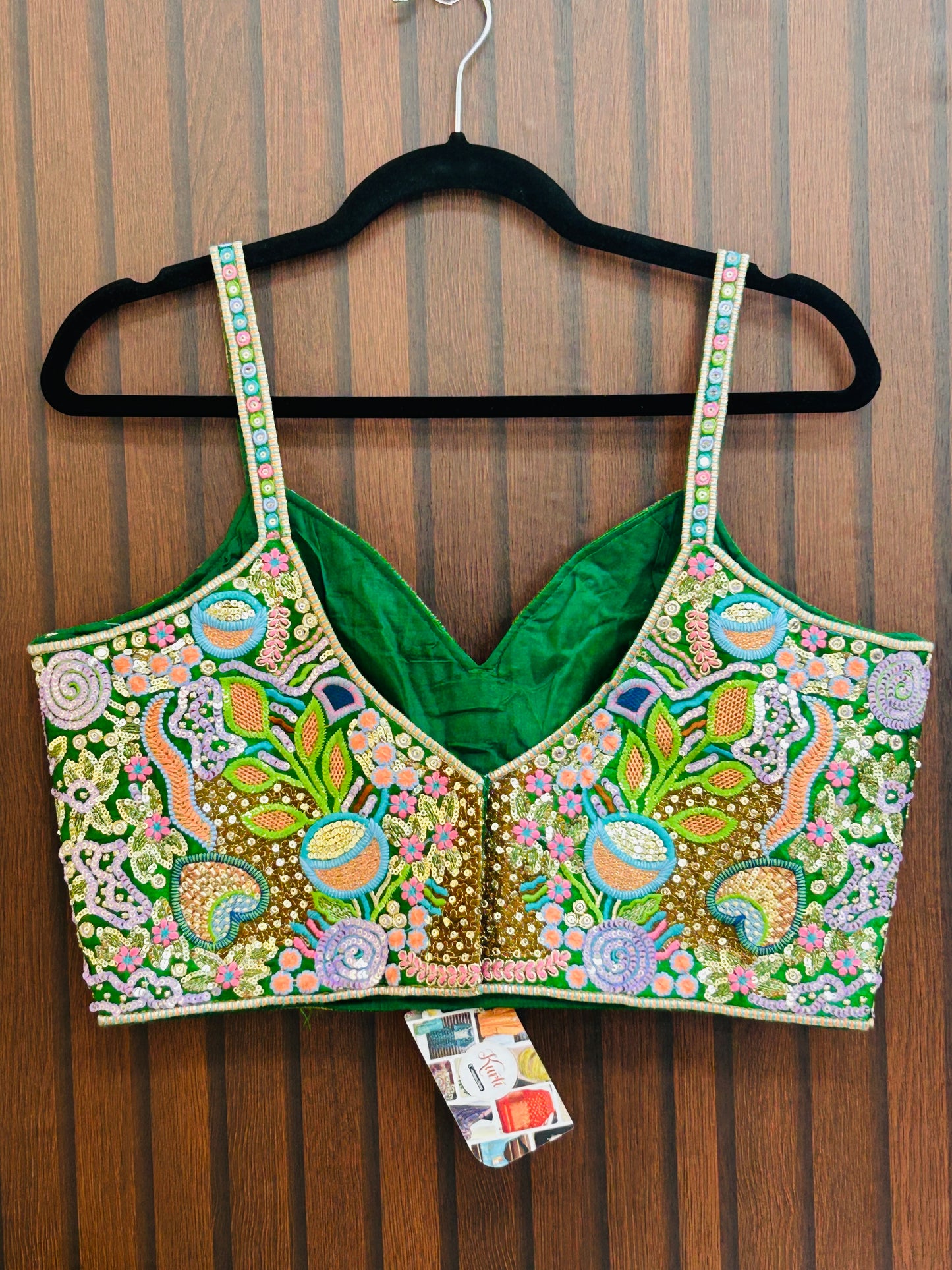 Embroidered sleeveless blouse - Kurti Connection USA