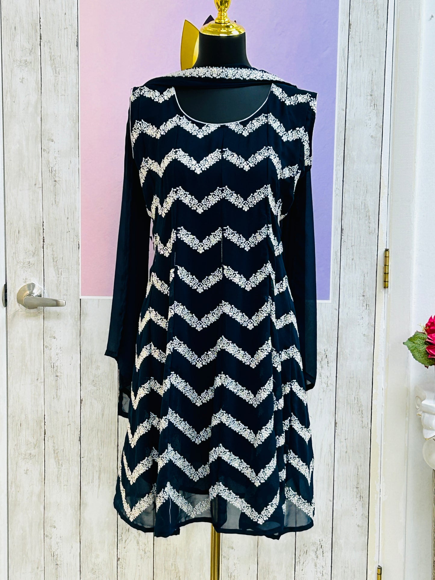 Embroidered kurti with dupatta