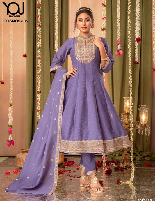 Silk anarkali suit - Kurti Connection USA