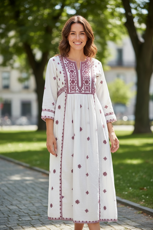 Cotton Chikankari Kurti by Kurti Connection USA