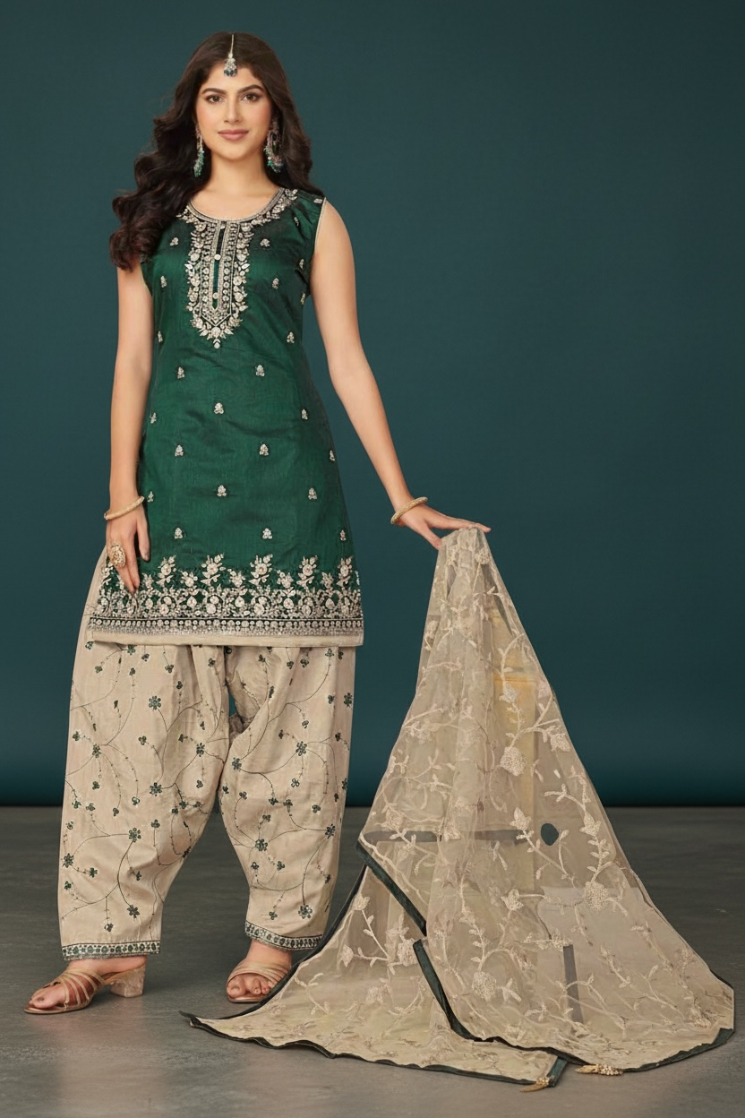 Cotton silk salwar suit by Kurti Connection USA