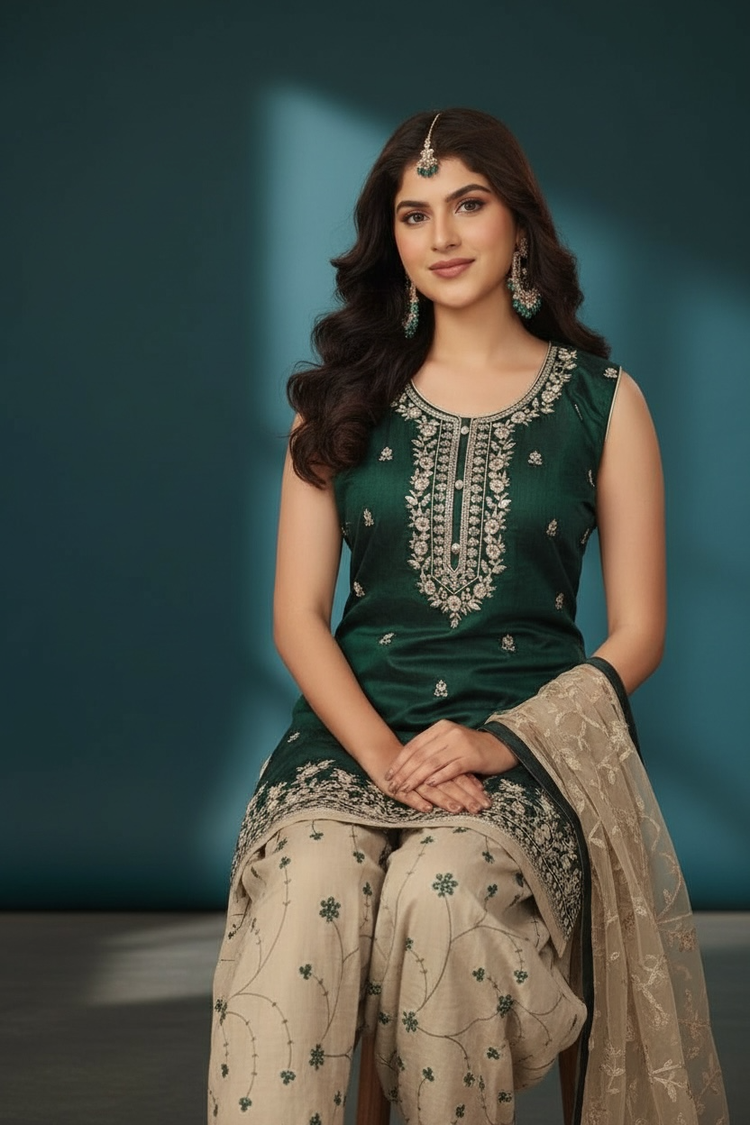Cotton silk salwar suit by Kurti Connection USA