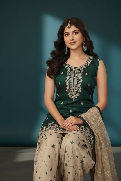 Cotton silk salwar suit by Kurti Connection USA