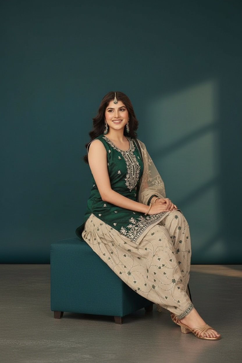 Cotton silk salwar suit by Kurti Connection USA