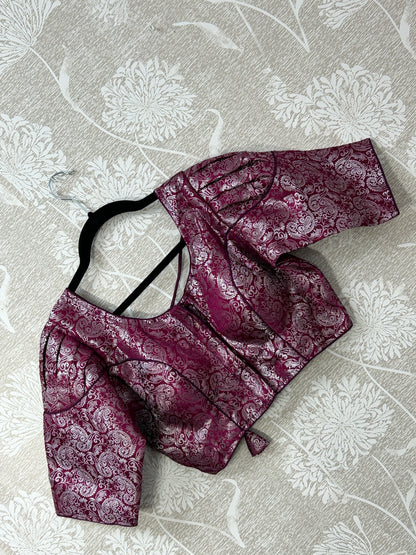 Purple with silver brocade by Kurti Connection USA