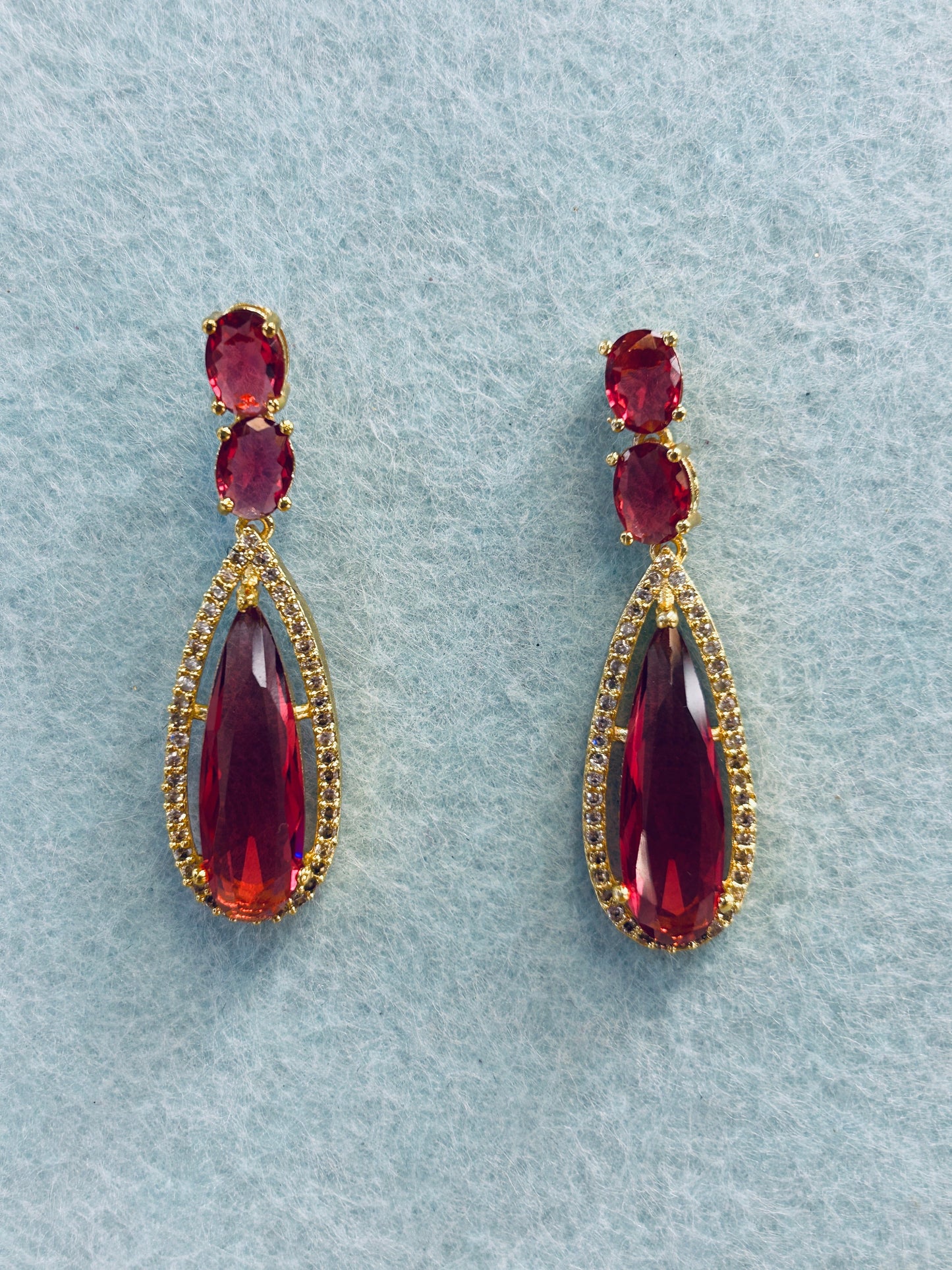 Dark pink AD EARRINGS by Kurti Connection USA