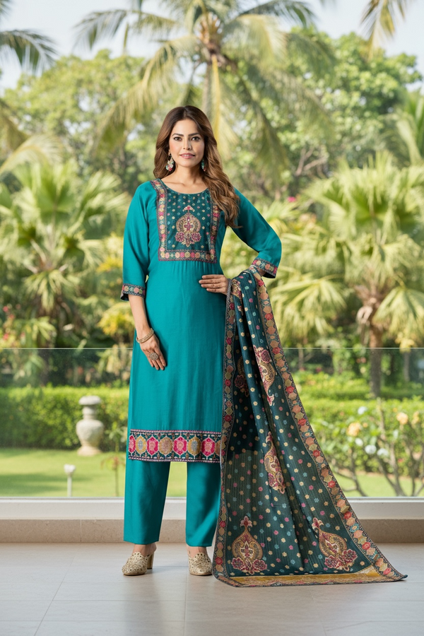 Linen cotton salwar suit by Kurti Connection USA