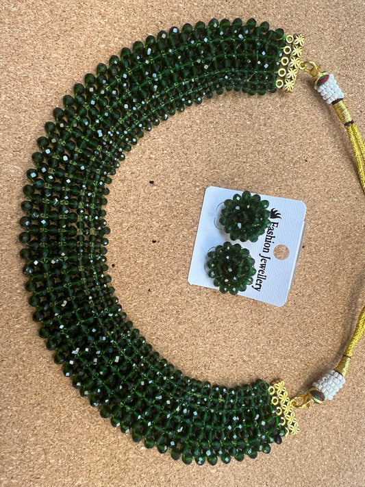 Crystal beads necklace by Kurti Connection USA