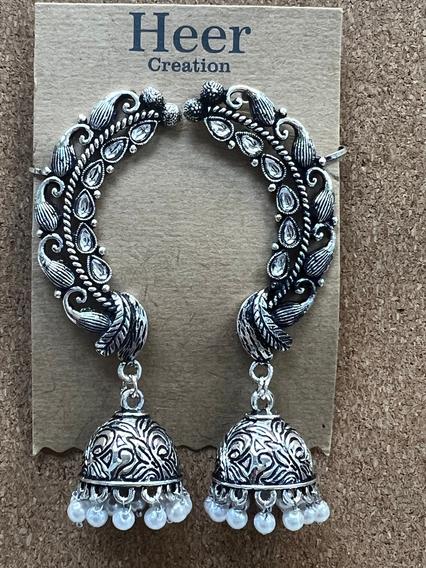 Oxidized jhumki earrings by Kurti Connection USA