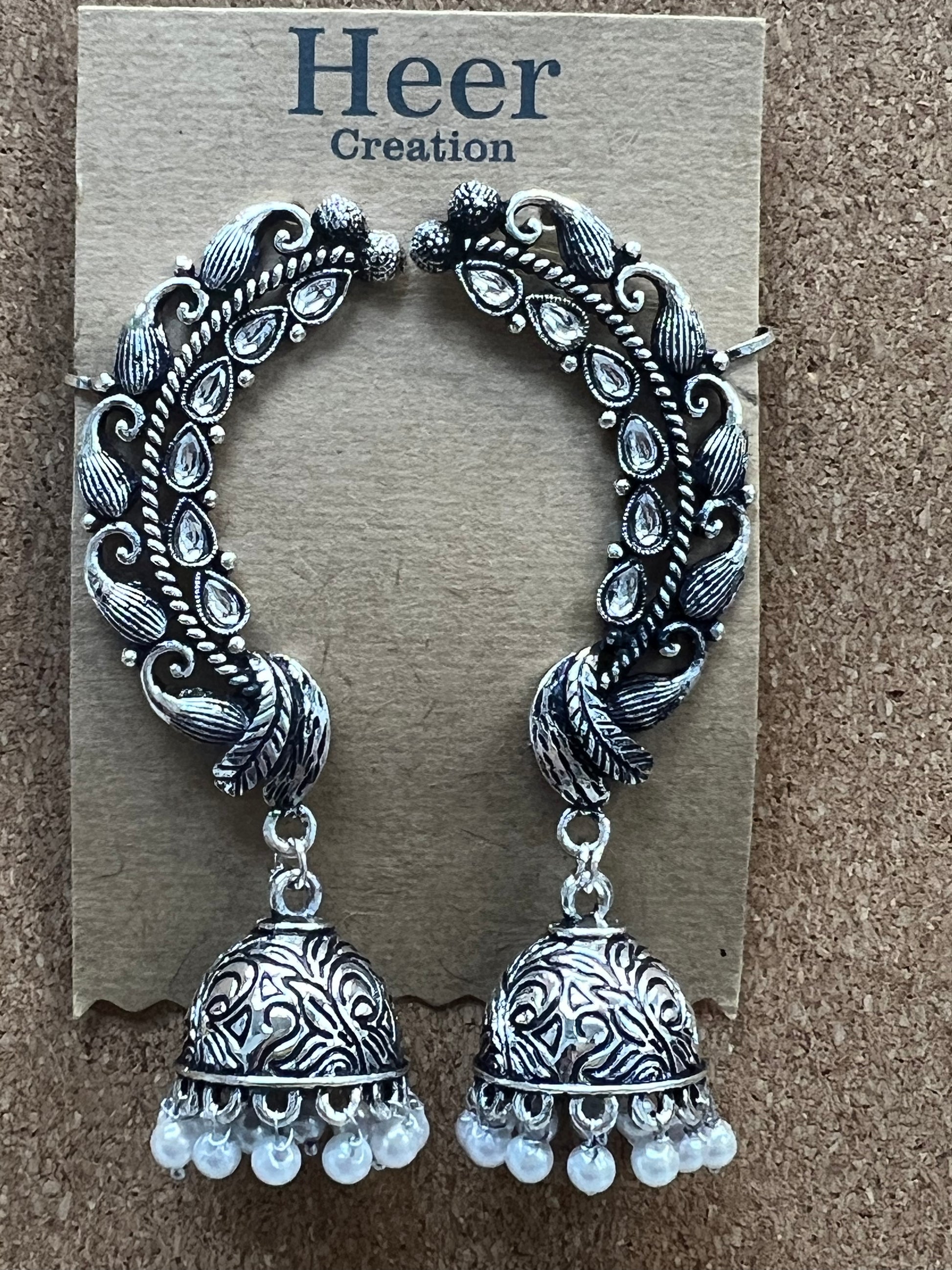 Oxidized jhumki earrings by Kurti Connection USA