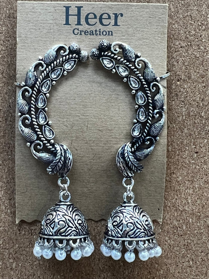Oxidized jhumki earrings by Kurti Connection USA
