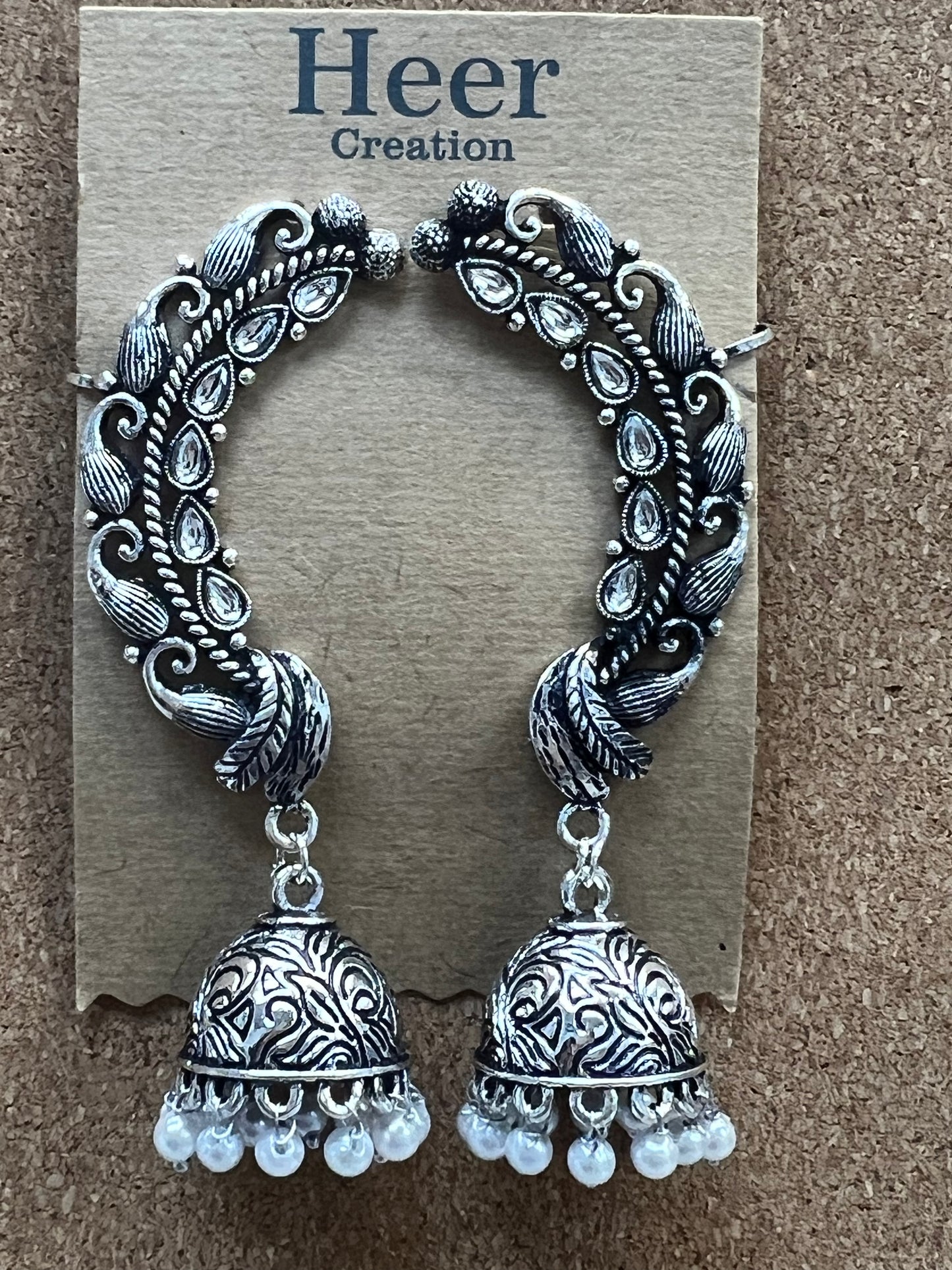 Oxidized jhumki earrings by Kurti Connection USA