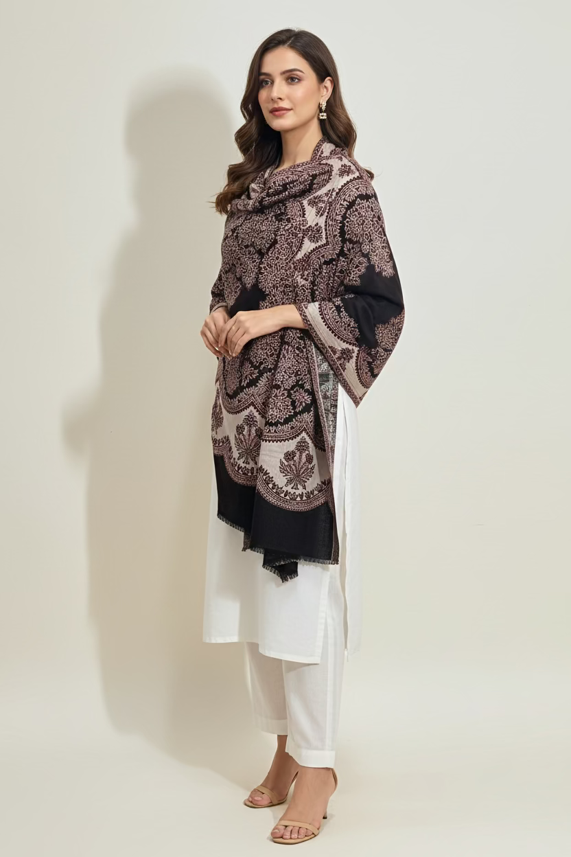 Woolen shawl : stole by Kurti Connection USA