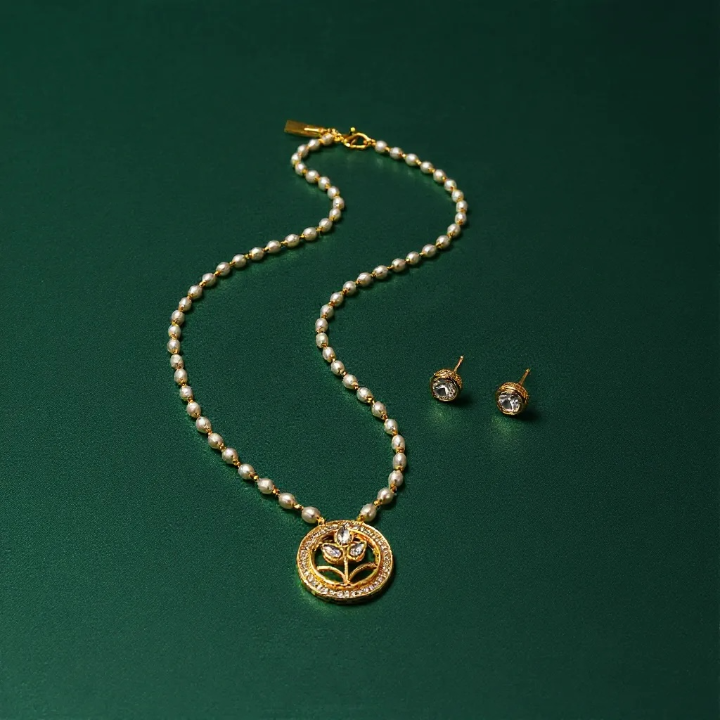 Lightweight pearl Kundan set by Kurti Connection USA