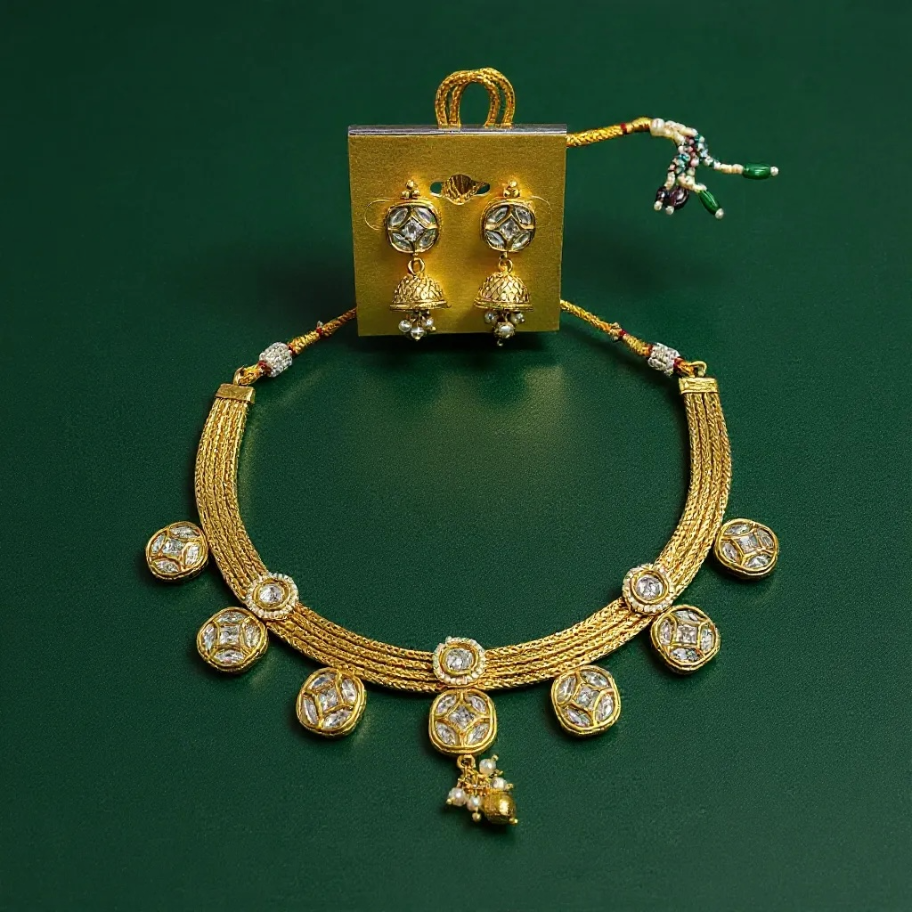 Light gold necklace by Kurti Connection USA