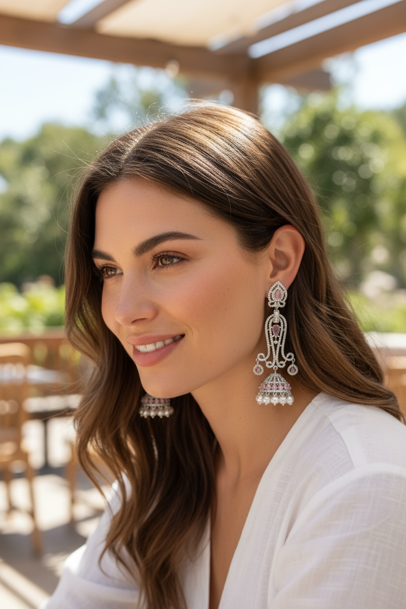 AD Long earrings by Kurti Connection USA