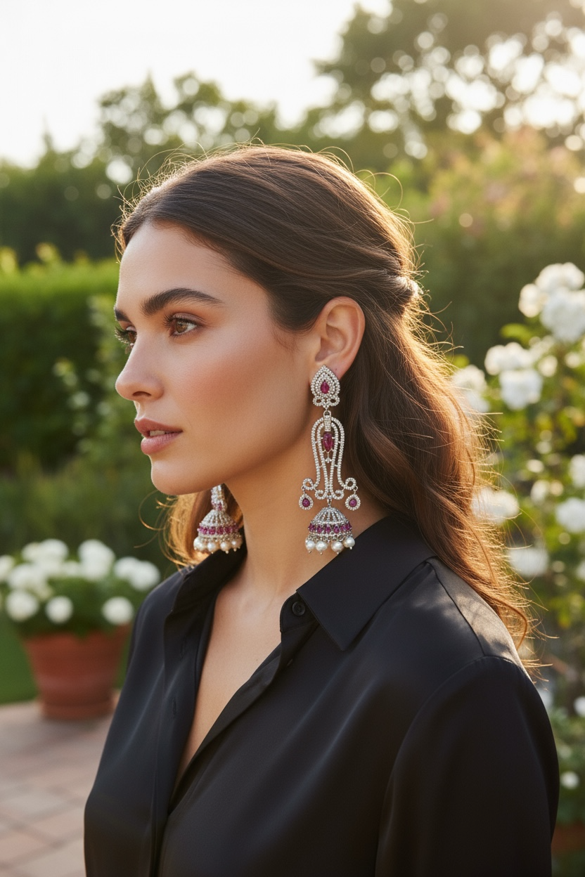 AD Long earrings by Kurti Connection USA