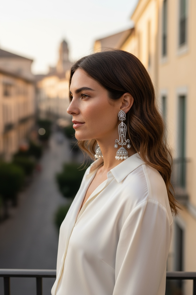 AD Long earrings by Kurti Connection USA