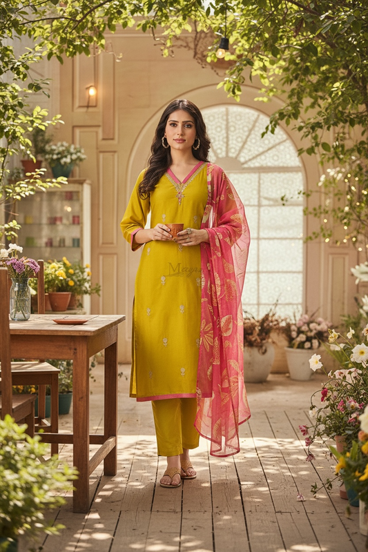 Modal silk kurti set by Kurti Connection USA