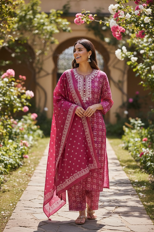 Kurti Connection USA Ladies Cotton Kurti Embroidered Tunic Top by Kurti Connection USA