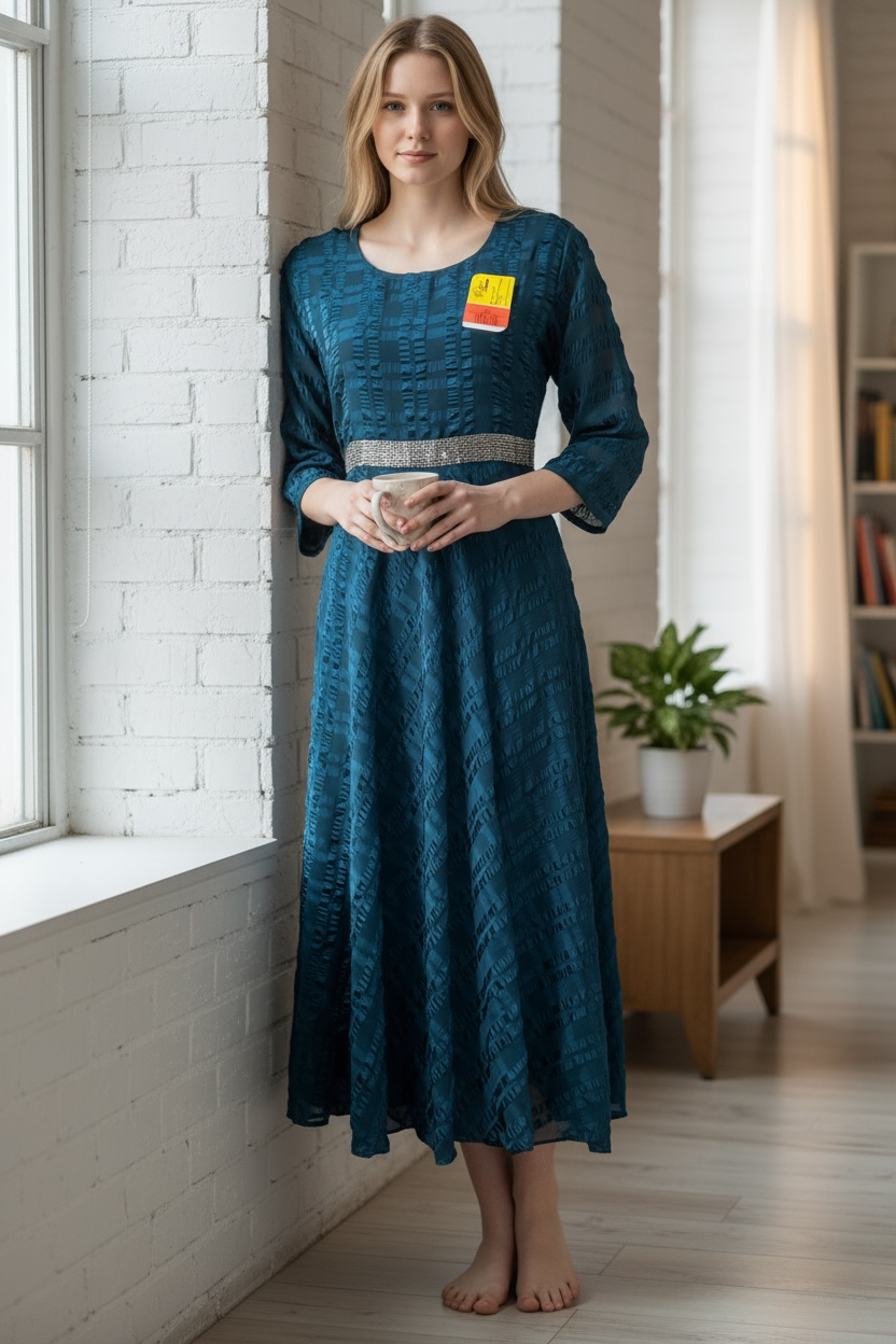 Chiffon long Kurti by Kurti Connection USA