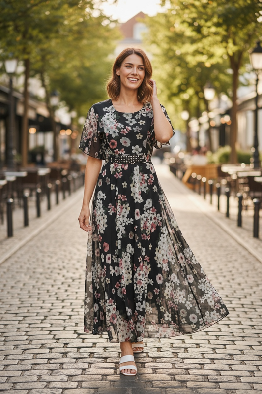 Chiffon long kurti by Kurti Connection USA