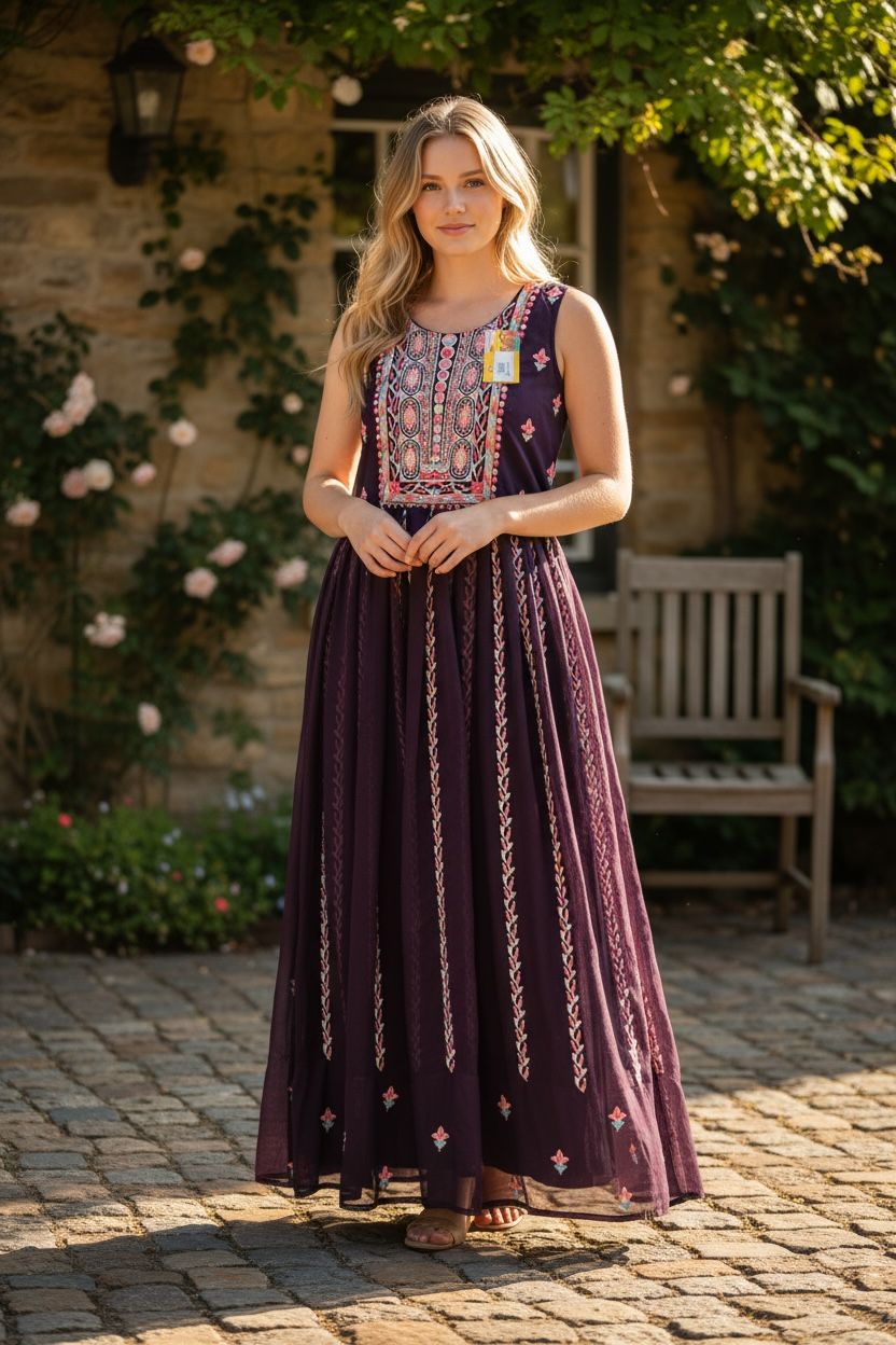 Party wear long Kurti by Kurti Connection USA