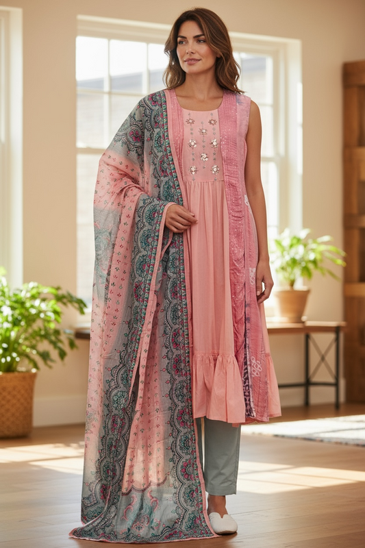 Mulmul cotton Kurti set : SALE by Kurti Connection USA