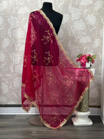Heavy work dupatta by Kurti Connection USA